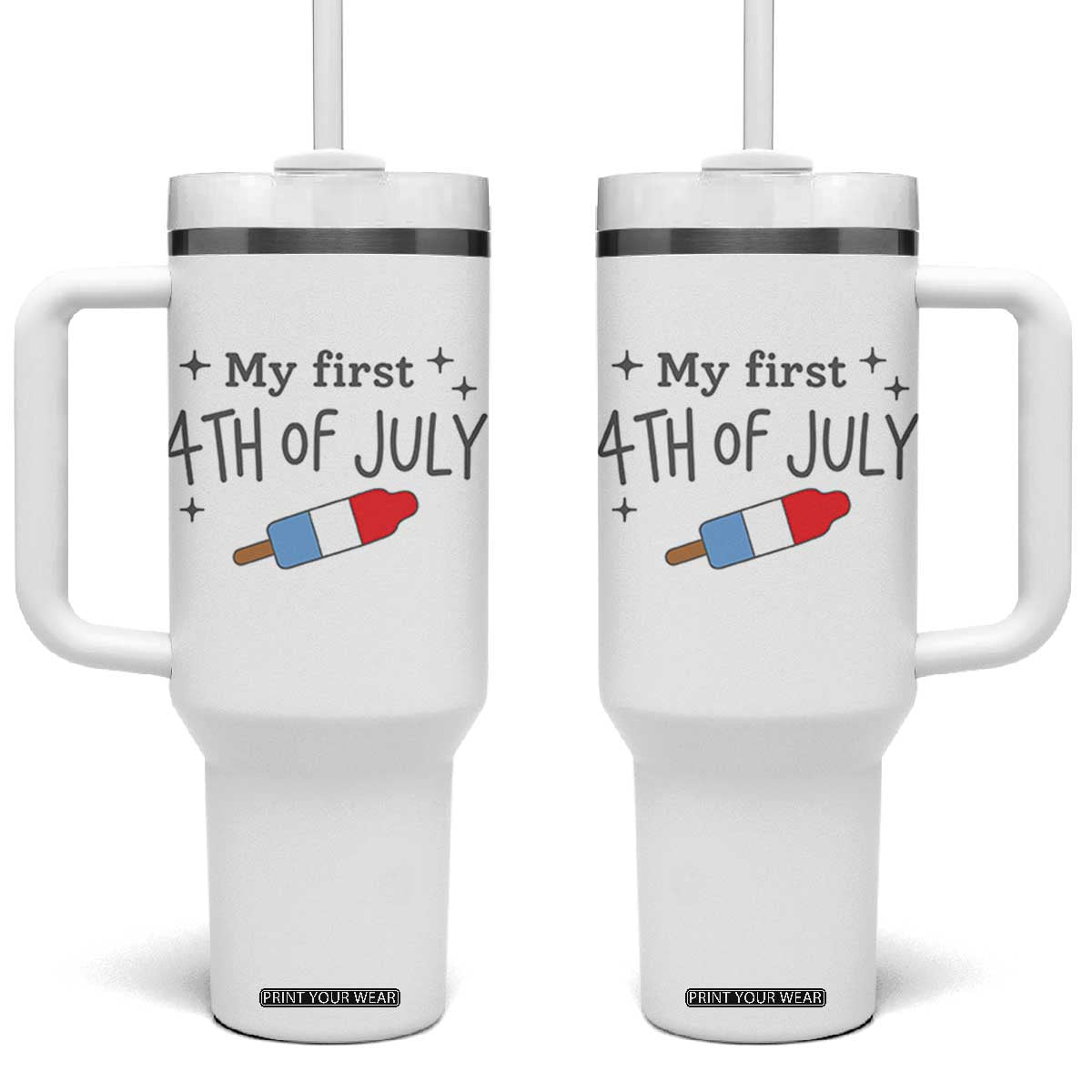 My First 4th of July Cute Summer Rocket Popsicle Tumbler With Handle Firecracker Ice Lolly Patriotic Baby Independence Holiday