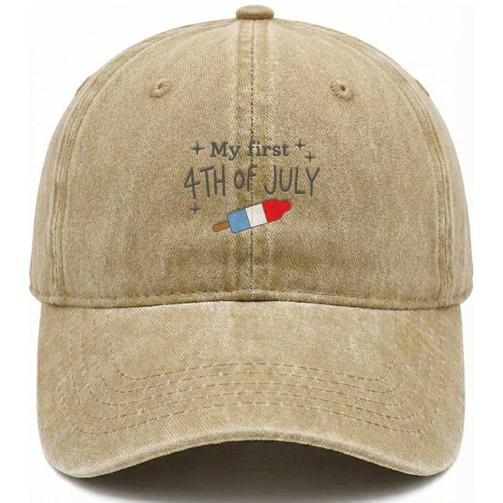 My First 4th of July Cute Summer Rocket Popsicle Washed Cotton Baseball Cap Firecracker Ice Lolly Patriotic Baby Independence Holiday