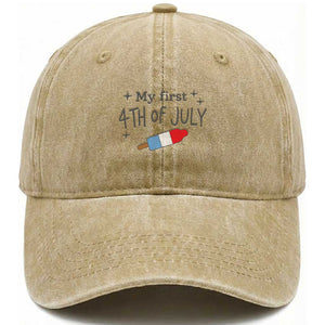 My First 4th of July Cute Summer Rocket Popsicle Washed Cotton Baseball Cap Firecracker Ice Lolly Patriotic Baby Independence Holiday