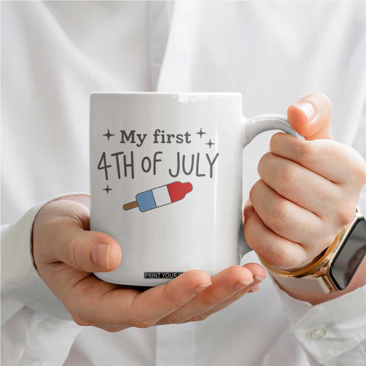 My First 4th of July Cute Summer Rocket Popsicle Coffee Mug Firecracker Ice Lolly Patriotic Baby Independence Holiday