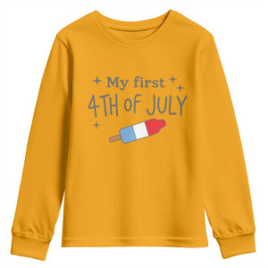 My First 4th of July Cute Summer Rocket Popsicle Youth Sweatshirt Firecracker Ice Lolly Patriotic Baby Independence Holiday