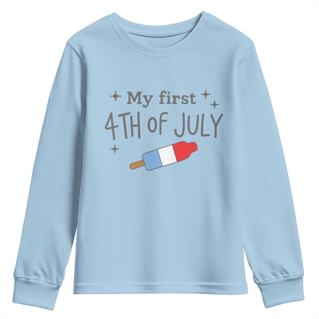 My First 4th of July Cute Summer Rocket Popsicle Youth Sweatshirt Firecracker Ice Lolly Patriotic Baby Independence Holiday