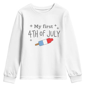 My First 4th of July Cute Summer Rocket Popsicle Youth Sweatshirt Firecracker Ice Lolly Patriotic Baby Independence Holiday