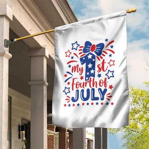 My 1st Fourth of July Patriotic Star Bow Garden Flag Number One Festive Holiday Independence Milestone