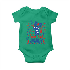 My 1st Fourth of July Patriotic Star Bow Baby Onesie Number One Festive Holiday Independence Milestone