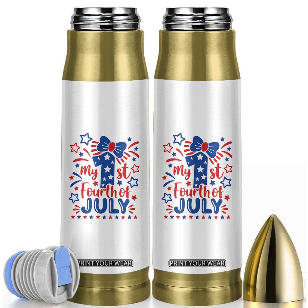 My 1st Fourth of July Patriotic Star Bow Bullet Tumbler Number One Festive Holiday Independence Milestone
