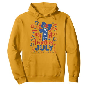 My 1st Fourth of July Patriotic Star Bow Hoodie Number One Festive Holiday Independence Milestone