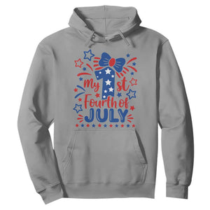 My 1st Fourth of July Patriotic Star Bow Hoodie Number One Festive Holiday Independence Milestone