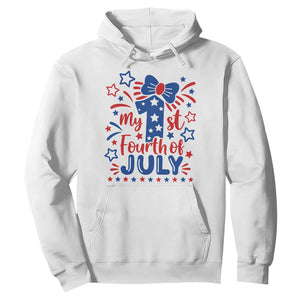 My 1st Fourth of July Patriotic Star Bow Hoodie Number One Festive Holiday Independence Milestone