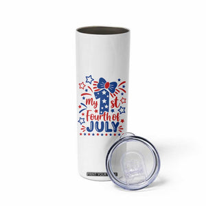 My 1st Fourth of July Patriotic Star Bow Skinny Tumbler Number One Festive Holiday Independence Milestone