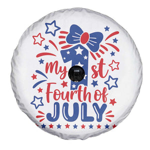 My 1st Fourth of July Patriotic Star Bow Spare Tire Cover Number One Festive Holiday Independence Milestone