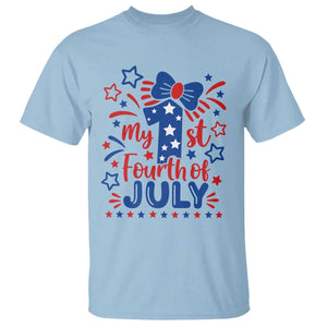 My 1st Fourth of July Patriotic Star Bow T Shirt Number One Festive Holiday Independence Milestone