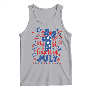 My 1st Fourth of July Patriotic Star Bow Tank Top Number One Festive Holiday Independence Milestone