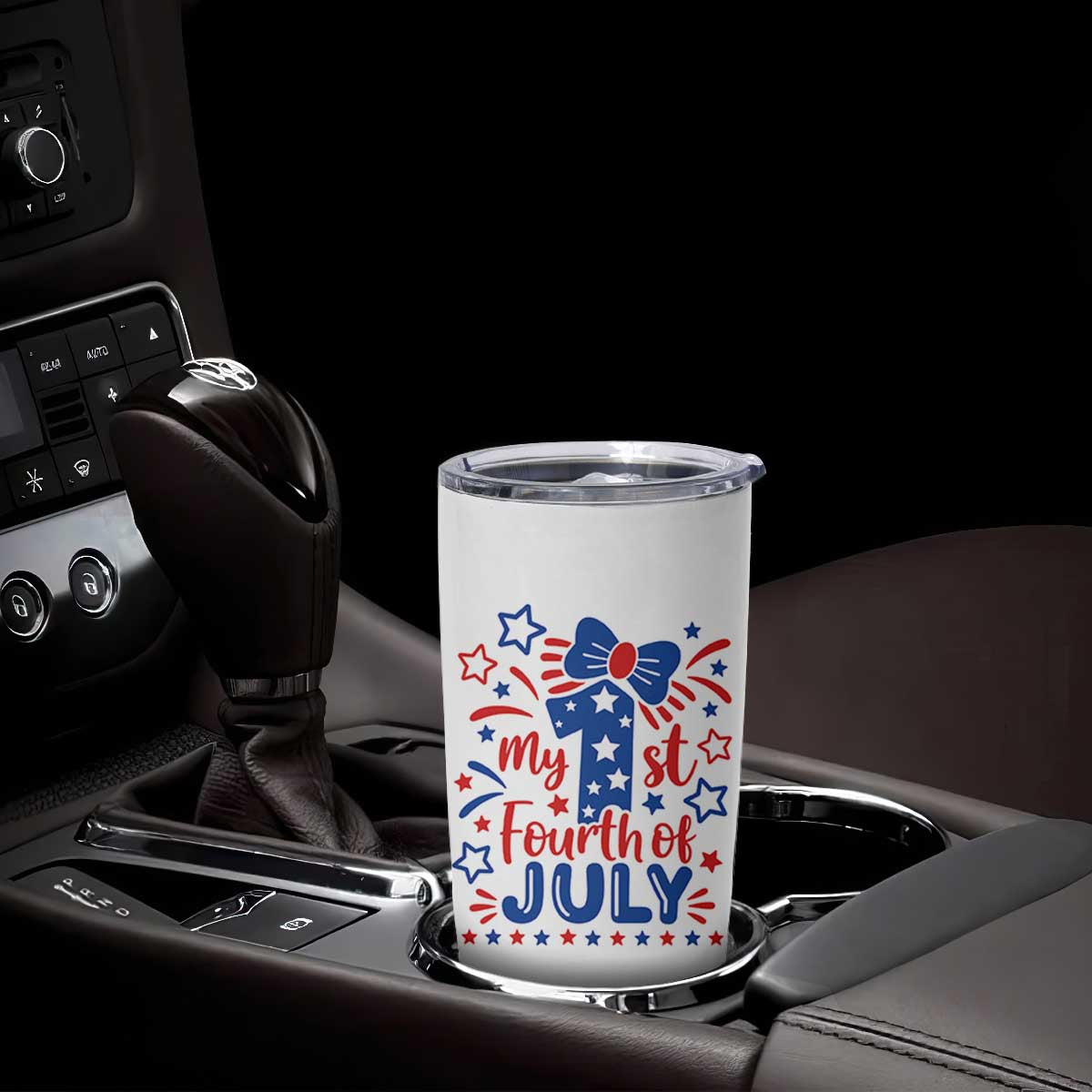 My 1st Fourth of July Patriotic Star Bow Tumbler Cup Number One Festive Holiday Independence Milestone