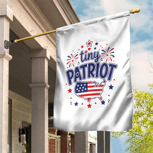 Tiny Patriot 4th of July Fireworks Garden Flag USA Map American Flag Red White and Blue Patriotic Holiday