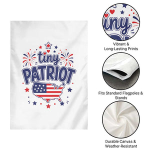 Tiny Patriot 4th of July Fireworks Garden Flag USA Map American Flag Red White and Blue Patriotic Holiday