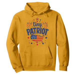 Tiny Patriot 4th of July Fireworks Hoodie USA Map American Flag Red White and Blue Patriotic Holiday