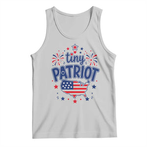 Tiny Patriot 4th of July Fireworks Tank Top USA Map American Flag Red White and Blue Patriotic Holiday