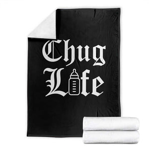 Chug Life Funny Baby Milk Bottle Graphic Throw Blanket Hip Hop Parody Milestone Gift
