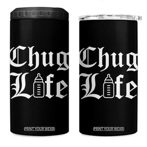 Chug Life Funny Baby Milk Bottle Graphic 4 in 1 Can Cooler Tumbler Hip Hop Parody Milestone Gift