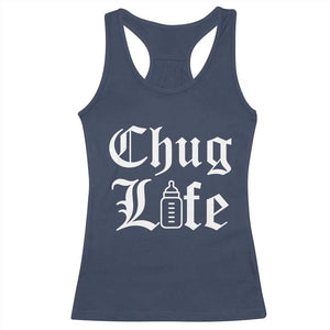 Chug Life Funny Baby Milk Bottle Graphic Racerback Tank Top Hip Hop Parody Milestone Gift