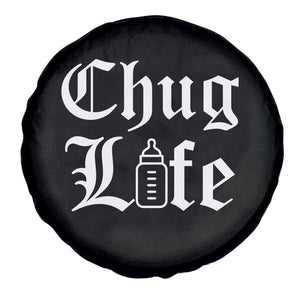 Chug Life Funny Baby Milk Bottle Graphic Spare Tire Cover Hip Hop Parody Milestone Gift