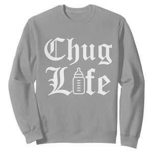 Chug Life Funny Baby Milk Bottle Graphic Sweatshirt Hip Hop Parody Milestone Gift