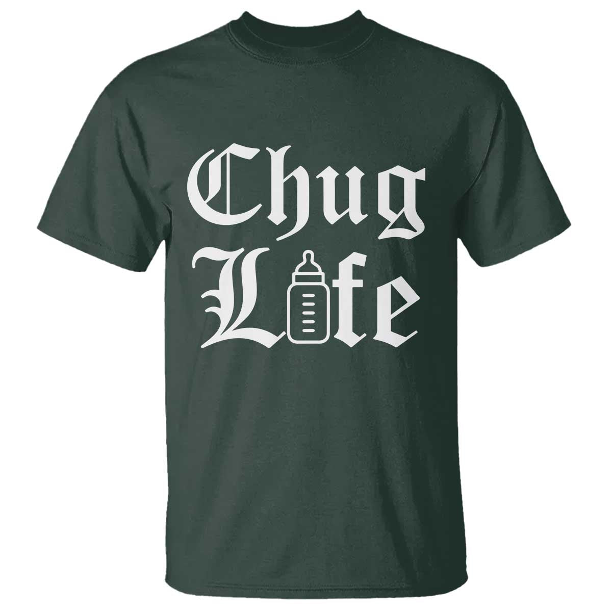 Chug Life Funny Baby Milk Bottle Graphic T Shirt Hip Hop Parody Milestone Gift