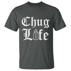 Chug Life Funny Baby Milk Bottle Graphic T Shirt Hip Hop Parody Milestone Gift