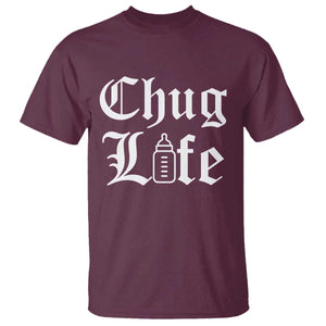 Chug Life Funny Baby Milk Bottle Graphic T Shirt Hip Hop Parody Milestone Gift