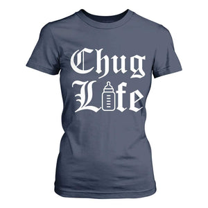 Chug Life Funny Baby Milk Bottle Graphic T Shirt For Women Hip Hop Parody Milestone Gift