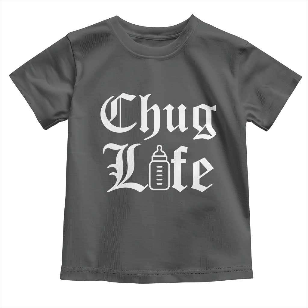 Chug Life Funny Baby Milk Bottle Graphic Toddler T Shirt Hip Hop Parody Milestone Gift