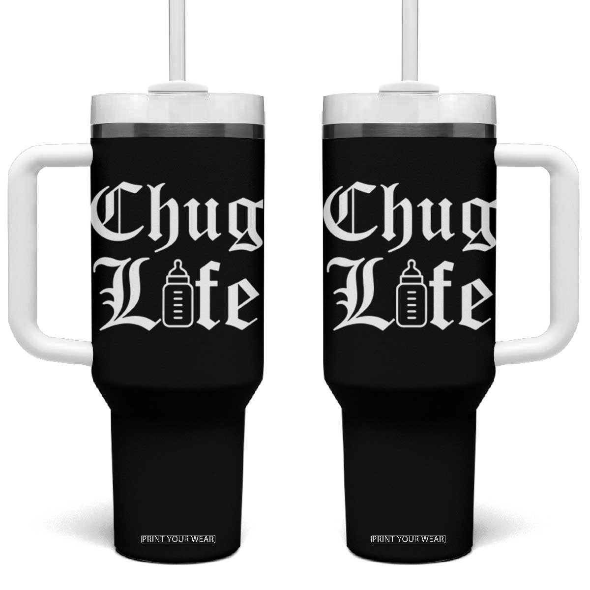 Chug Life Funny Baby Milk Bottle Graphic Tumbler With Handle Hip Hop Parody Milestone Gift