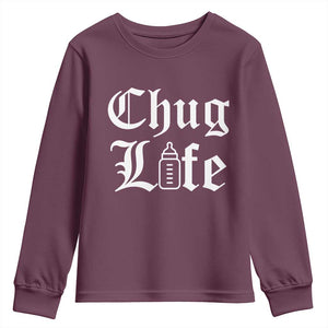 Chug Life Funny Baby Milk Bottle Graphic Youth Sweatshirt Hip Hop Parody Milestone Gift