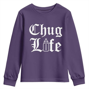 Chug Life Funny Baby Milk Bottle Graphic Youth Sweatshirt Hip Hop Parody Milestone Gift