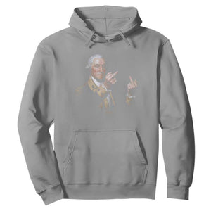 Funny George Washington Middle Fingers Rebel Portrait Hoodie Edgy Classic Oil Painting Parody Patriotic Humor Graphic