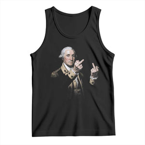 Funny George Washington Middle Fingers Rebel Portrait Tank Top Edgy Classic Oil Painting Parody Patriotic Humor Graphic