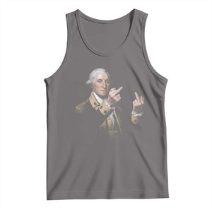 Funny George Washington Middle Fingers Rebel Portrait Tank Top Edgy Classic Oil Painting Parody Patriotic Humor Graphic