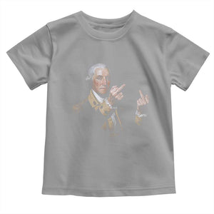 Funny George Washington Middle Fingers Rebel Portrait Toddler T Shirt Edgy Classic Oil Painting Parody Patriotic Humor Graphic