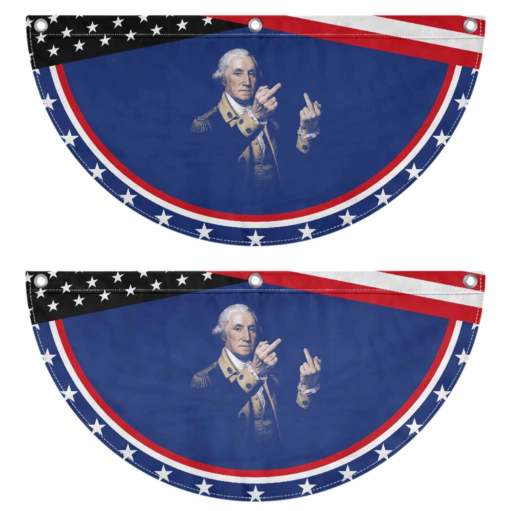 Funny George Washington Middle Fingers Rebel Portrait Patriotic Fan Flag Edgy Classic Oil Painting Parody Humor Graphic