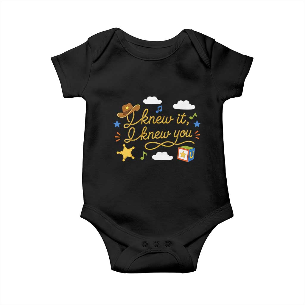 I Knew It I Knew You Funny Western Cowgirl Retro Baby Onesie Whimsical Nostalgic Western Graphic