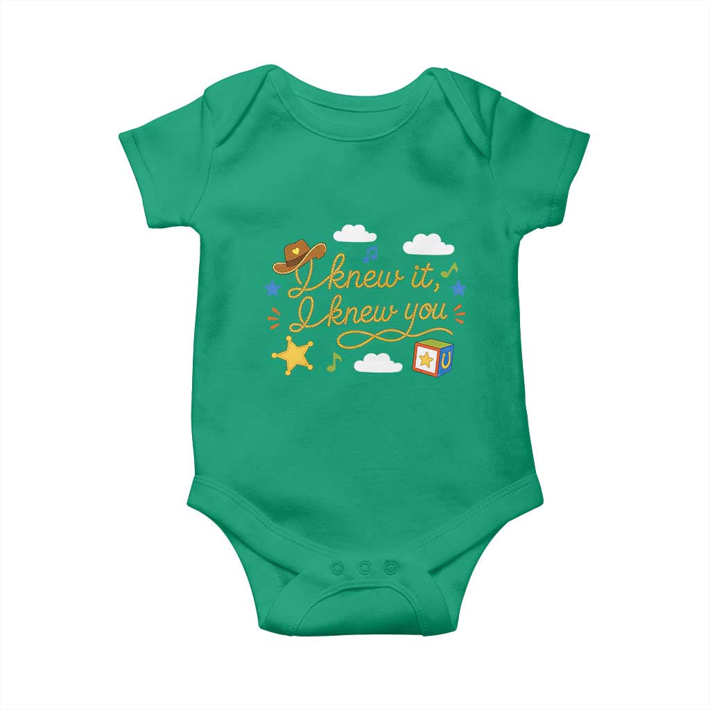 I Knew It I Knew You Funny Western Cowgirl Retro Baby Onesie Whimsical Nostalgic Western Graphic