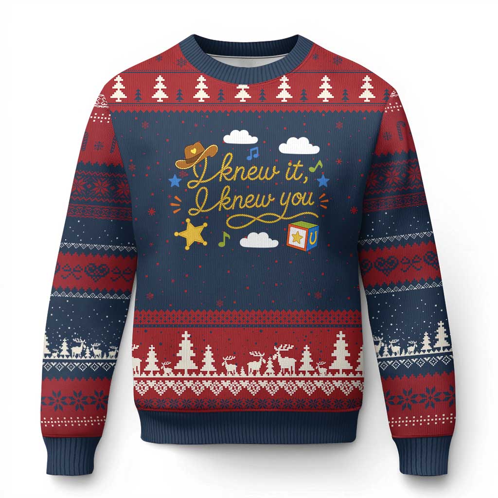 I Knew It I Knew You Funny Western Cowgirl Retro Ugly Christmas Sweater Whimsical Nostalgic Western Graphic