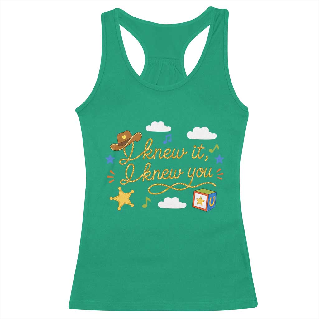 I Knew It I Knew You Funny Western Cowgirl Retro Racerback Tank Top Whimsical Nostalgic Western Graphic