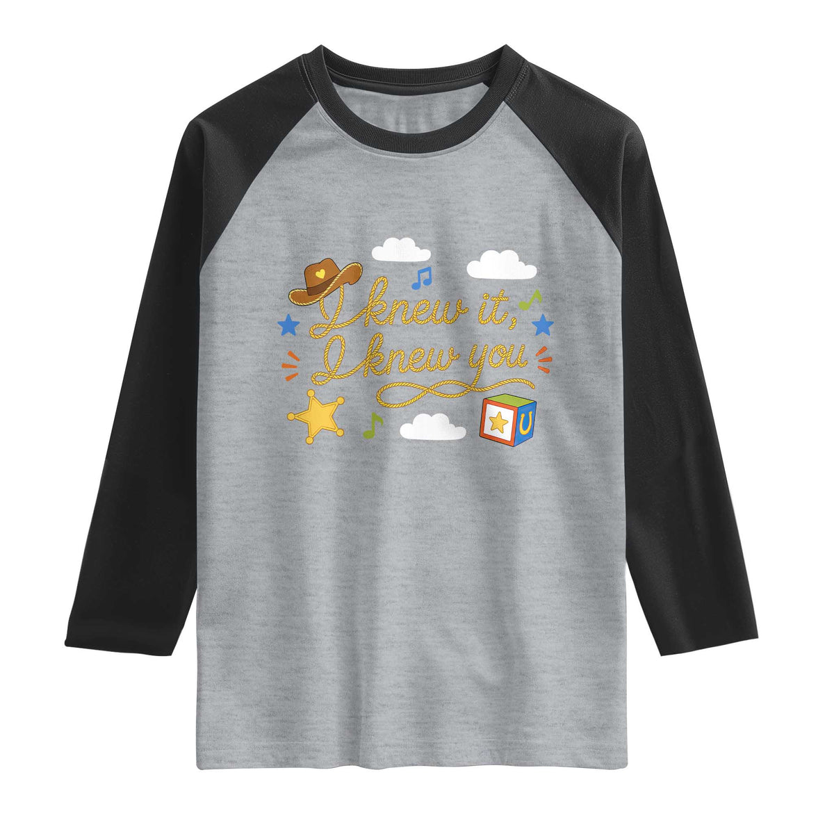 I Knew It I Knew You Funny Western Cowgirl Retro Raglan Shirt Whimsical Nostalgic Western Graphic