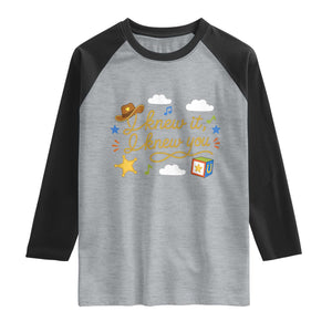 I Knew It I Knew You Funny Western Cowgirl Retro Raglan Shirt Whimsical Nostalgic Western Graphic