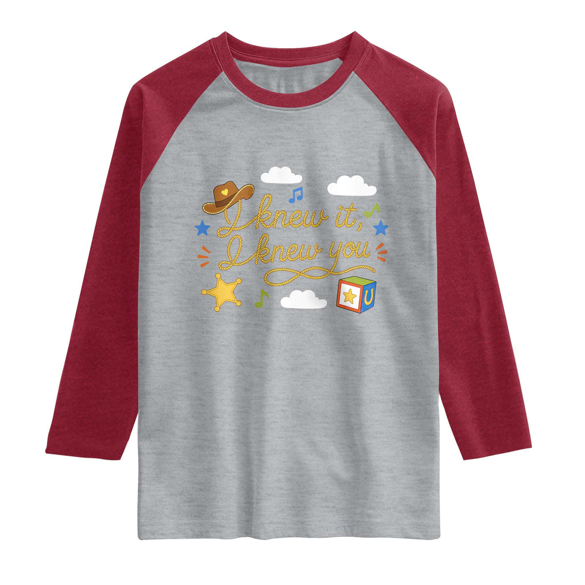 I Knew It I Knew You Funny Western Cowgirl Retro Raglan Shirt Whimsical Nostalgic Western Graphic