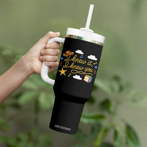 I Knew It I Knew You Funny Western Cowgirl Retro Tumbler With Handle Whimsical Nostalgic Western Graphic