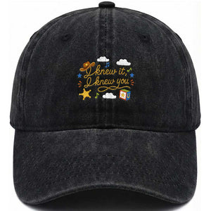 I Knew It I Knew You Funny Western Cowgirl Retro Washed Cotton Baseball Cap Whimsical Nostalgic Western Graphic
