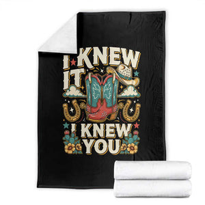 Retro Coastal Cowgirl I Knew It I Knew You Throw Blanket Pink Boots Vintage Country Pop Music Western Floral Graphic